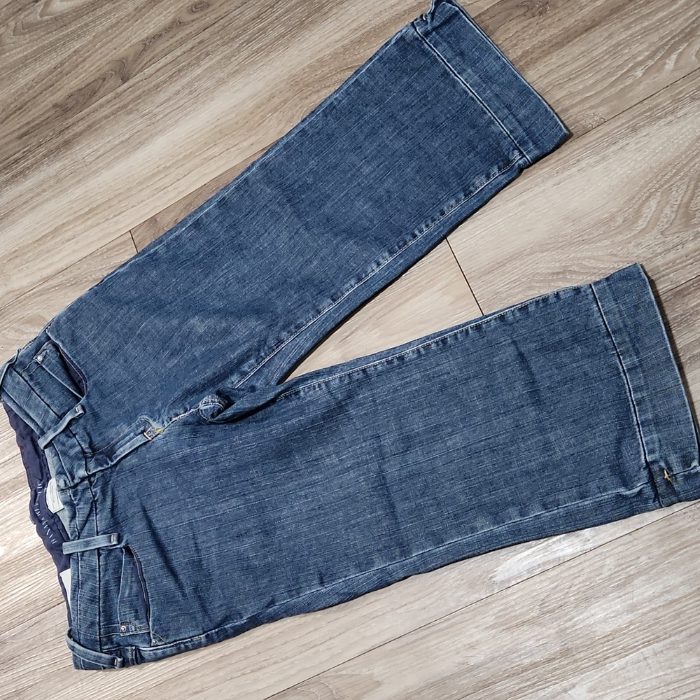 Banana Republic Classic Stretch Blue Jean Cropped Capri Bermuda Shorts Women's 2